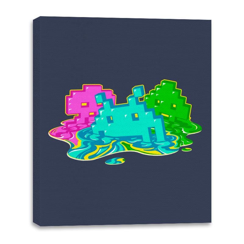 Melted Invaders - Canvas Wraps Canvas Wraps RIPT Apparel 16x20 / Navy