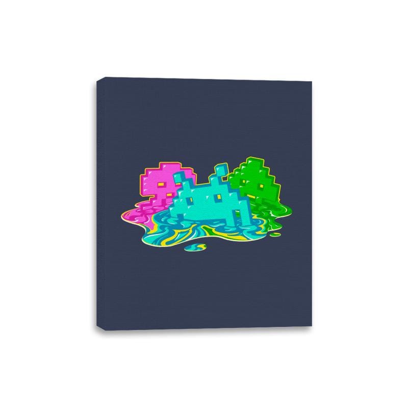 Melted Invaders - Canvas Wraps Canvas Wraps RIPT Apparel 8x10 / Navy