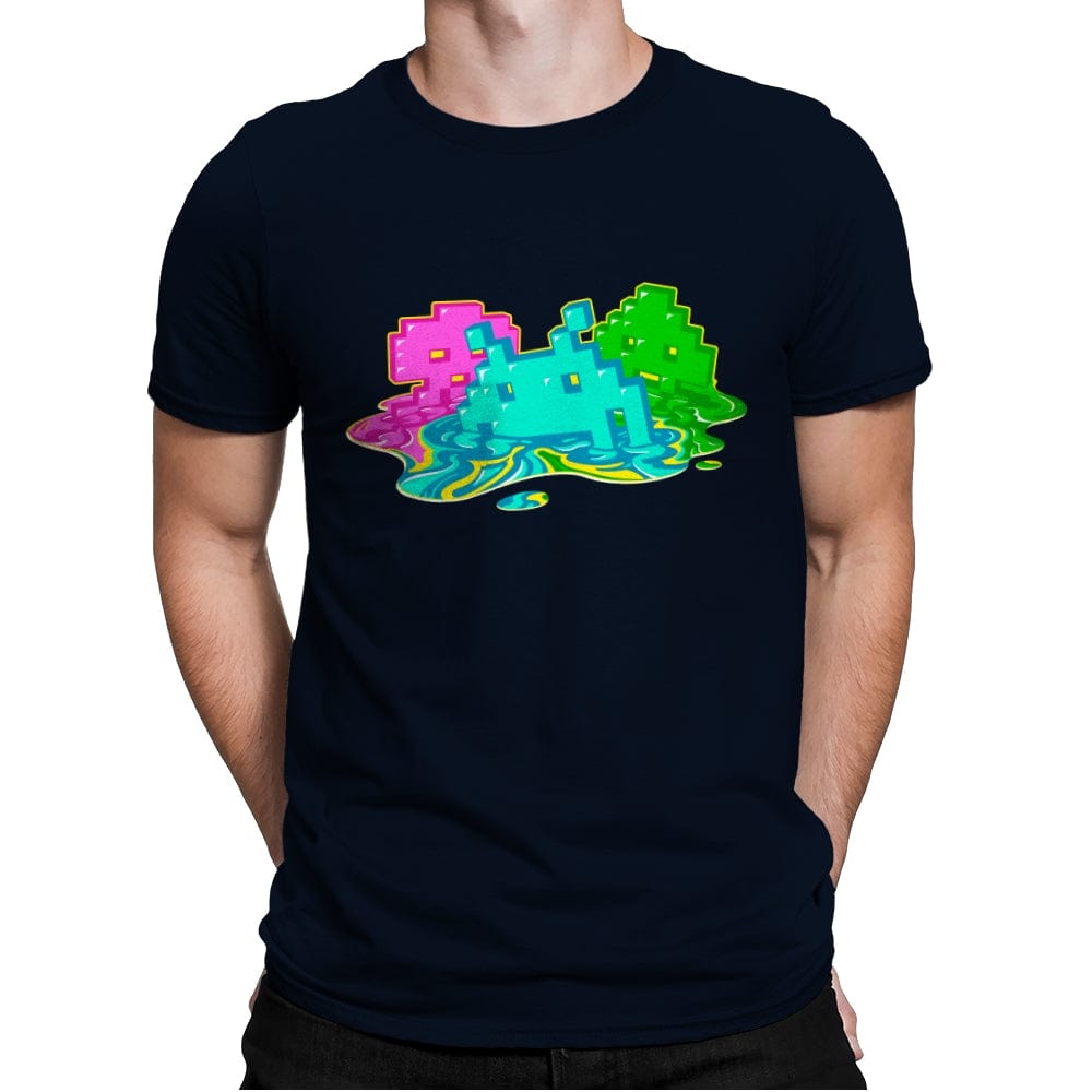 Melted Invaders - Mens Premium T-Shirts RIPT Apparel Small / Midnight Navy