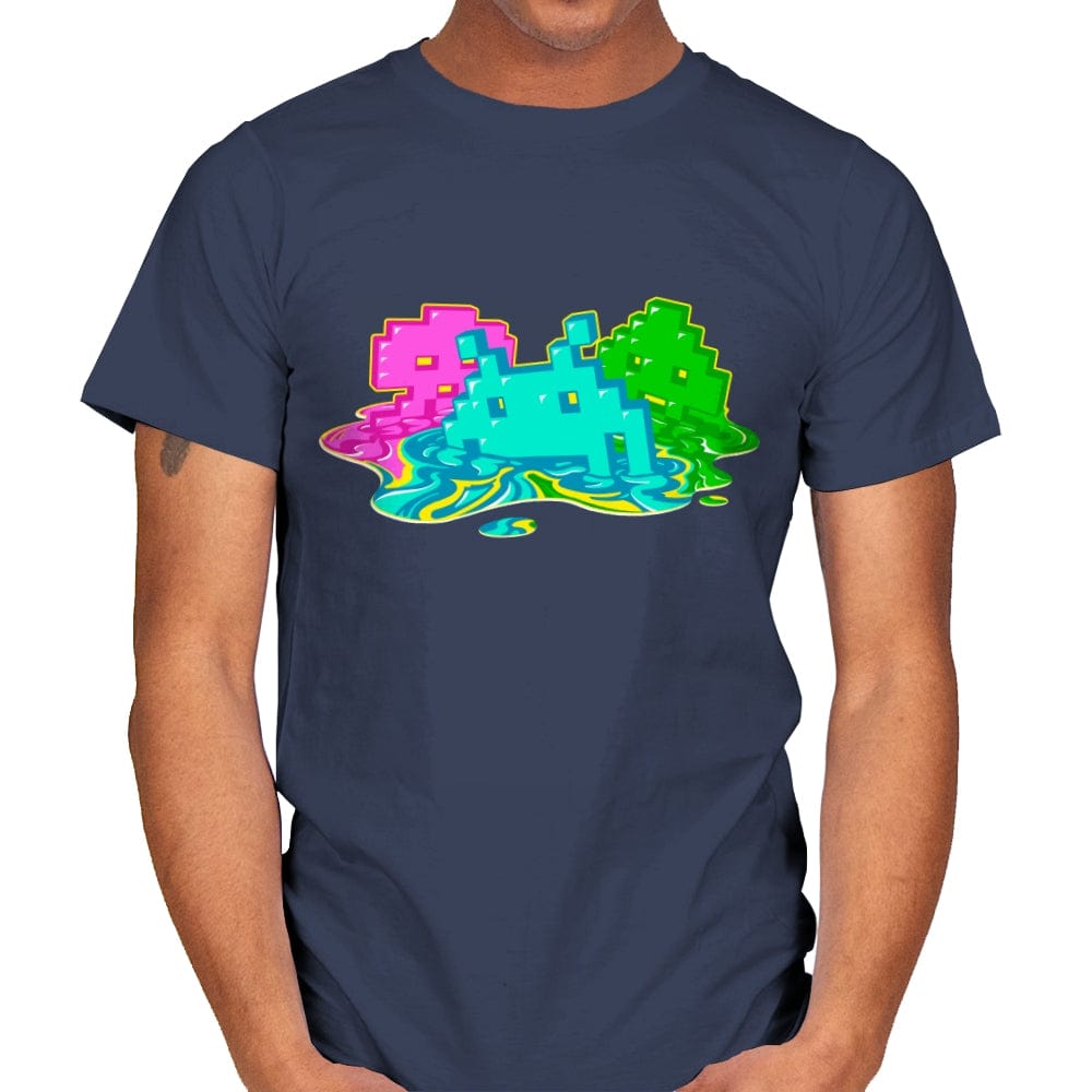 Melted Invaders - Mens T-Shirts RIPT Apparel Small / Navy