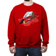 Melting Cyberpunk Bike - Crew Neck Sweatshirt Crew Neck Sweatshirt RIPT Apparel Small / Red