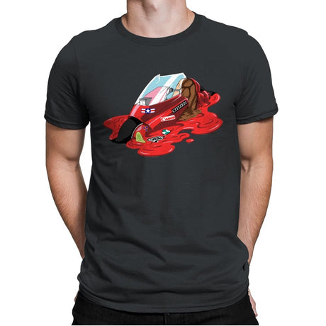 Melting Cyberpunk Bike - Mens Premium T-Shirts RIPT Apparel Small / Heavy Metal