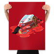 Melting Cyberpunk Bike - Prints Posters RIPT Apparel 18x24 / Red