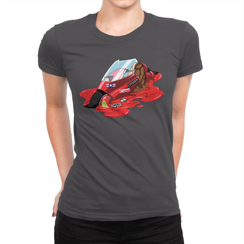 Melting Cyberpunk Bike - Womens Premium T-Shirts RIPT Apparel Small / Heavy Metal