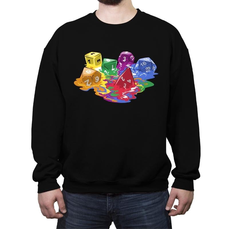 Melting Dice - Crew Neck Sweatshirt Crew Neck Sweatshirt RIPT Apparel Small / Black