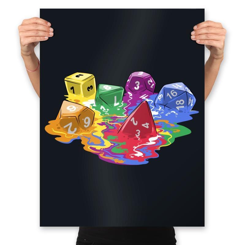 Melting Dice - Prints Posters RIPT Apparel 18x24 / Black