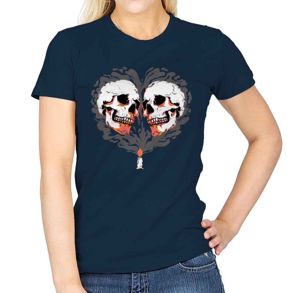 Memento Mori - Womens T-Shirts RIPT Apparel Small / Navy