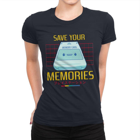 Memorycard - Womens Premium T-Shirts RIPT Apparel Small / Midnight Navy