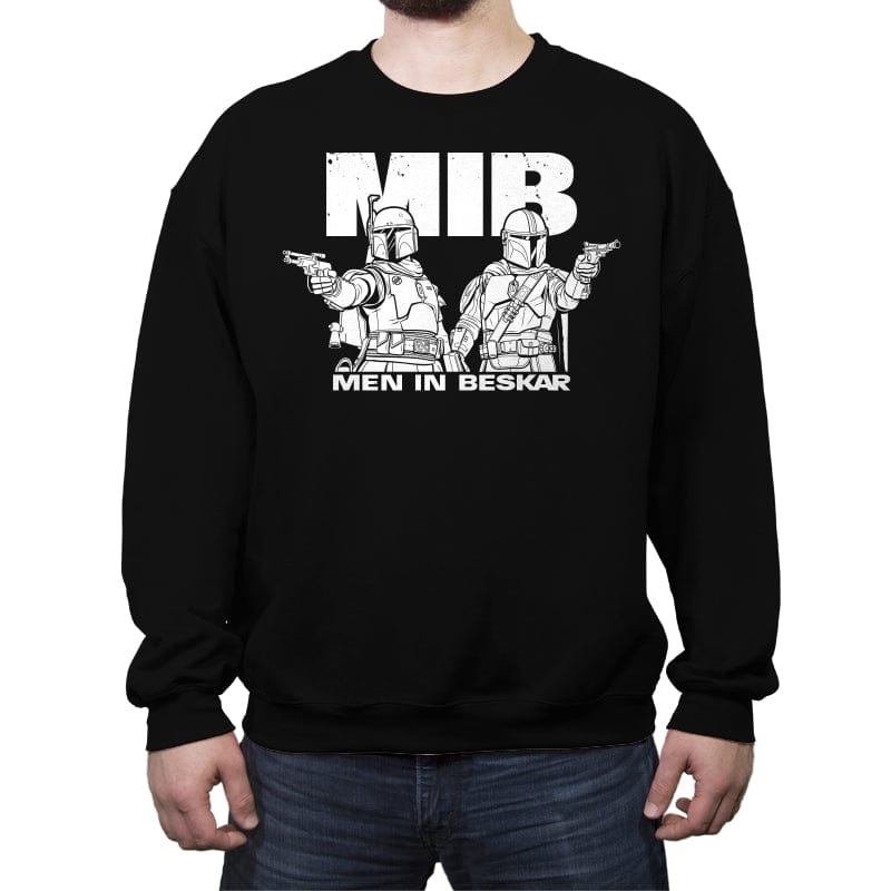 Men in Beskar - Crew Neck Sweatshirt Crew Neck Sweatshirt RIPT Apparel Small / Black