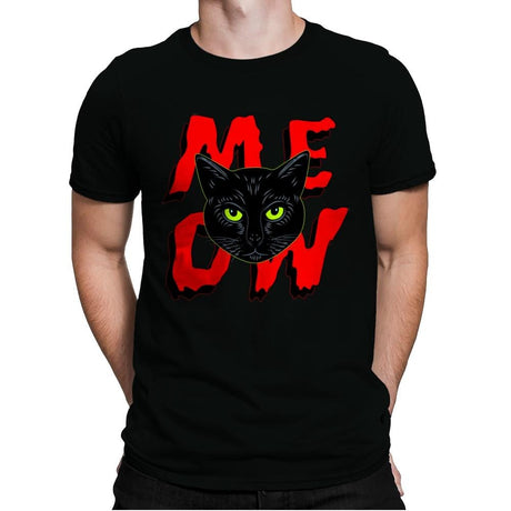 MEOW Cat - Mens Premium T-Shirts RIPT Apparel Small / Black