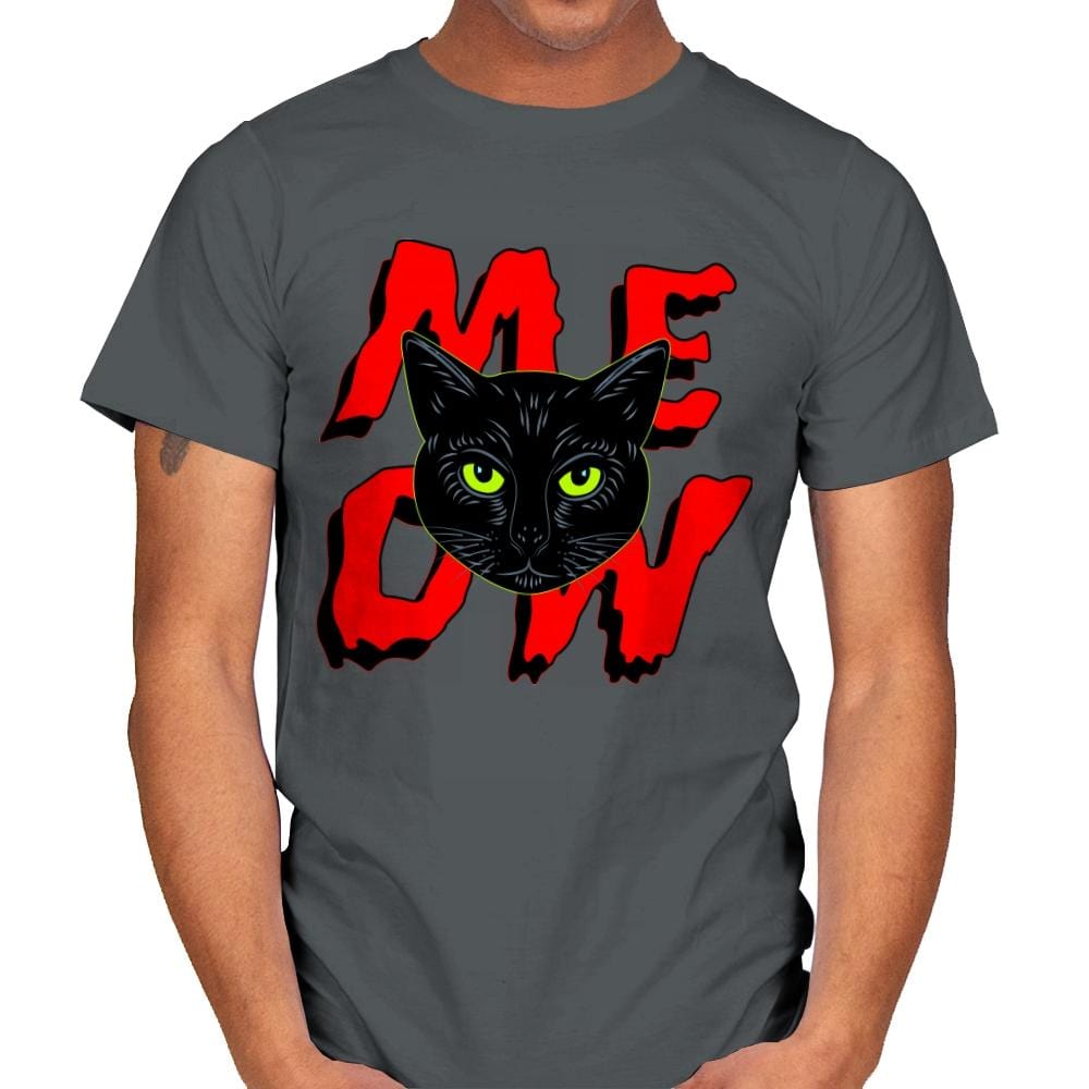 MEOW Cat - Mens T-Shirts RIPT Apparel Small / Charcoal