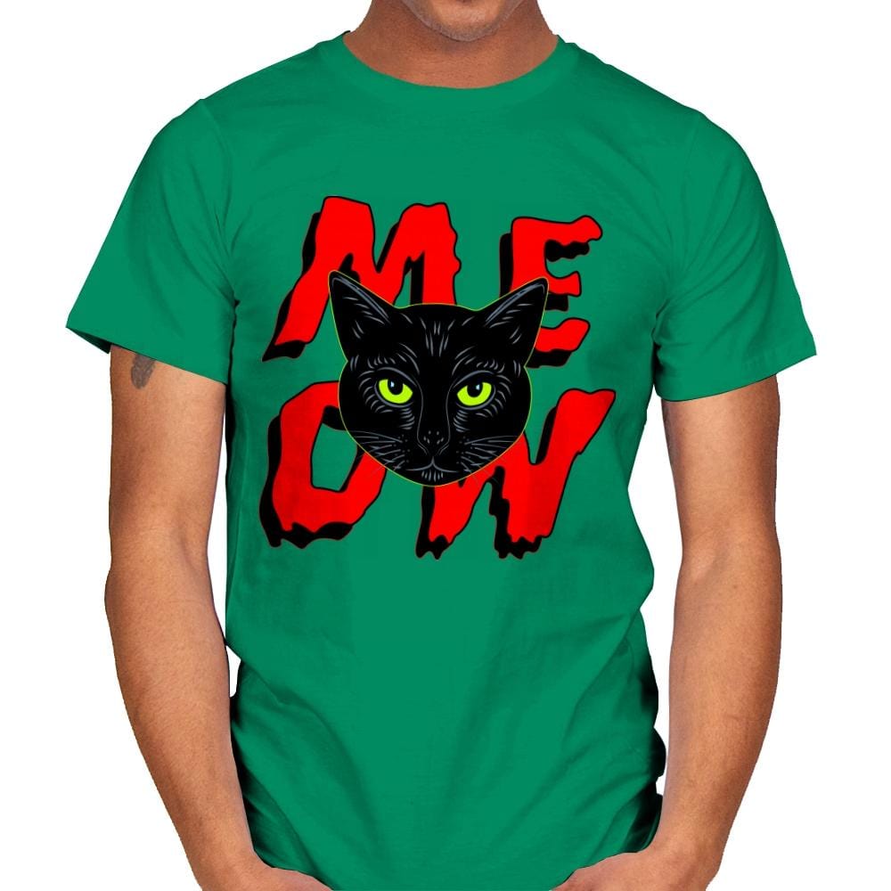 MEOW Cat - Mens T-Shirts RIPT Apparel Small / Kelly