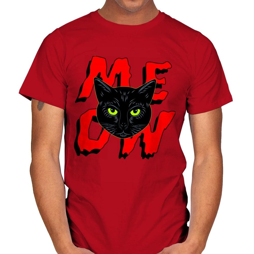 MEOW Cat - Mens T-Shirts RIPT Apparel Small / Red