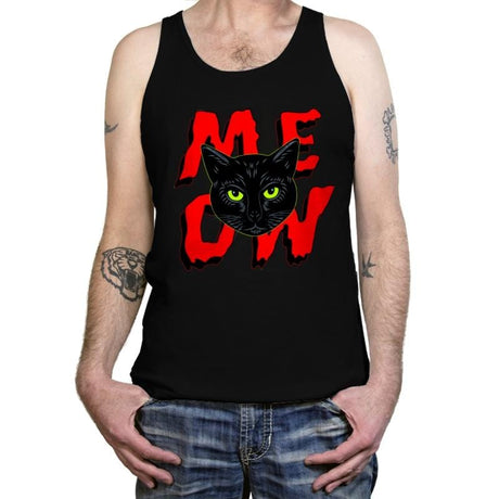 MEOW Cat - Tanktop Tanktop RIPT Apparel X-Small / Black