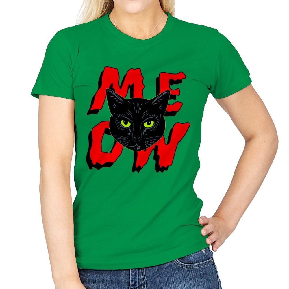 MEOW Cat - Womens T-Shirts RIPT Apparel Small / Irish Green