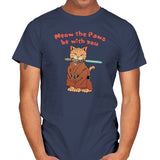 Meow the Paws be with you - Mens T-Shirts RIPT Apparel Small / Navy