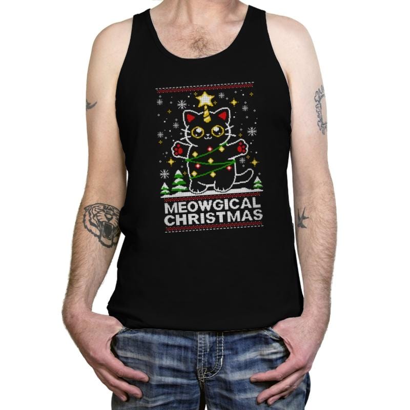 Meowgical Cat Christmas - Tanktop Tanktop RIPT Apparel X-Small / Black