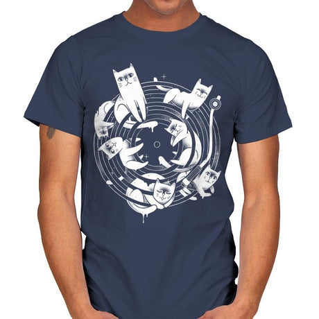 Meowsical - Mens T-Shirts RIPT Apparel Small / Navy