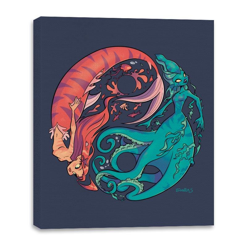 Mermaid or Kraken? - Canvas Wraps Canvas Wraps RIPT Apparel 16x20 / Navy