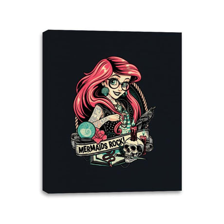 Mermaids Rock!! - Canvas Wraps Canvas Wraps RIPT Apparel 11x14 / Black