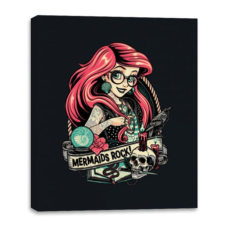 Mermaids Rock!! - Canvas Wraps Canvas Wraps RIPT Apparel 16x20 / Black