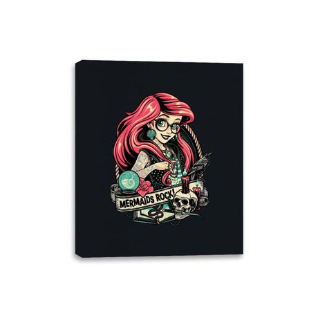 Mermaids Rock!! - Canvas Wraps Canvas Wraps RIPT Apparel 8x10 / Black