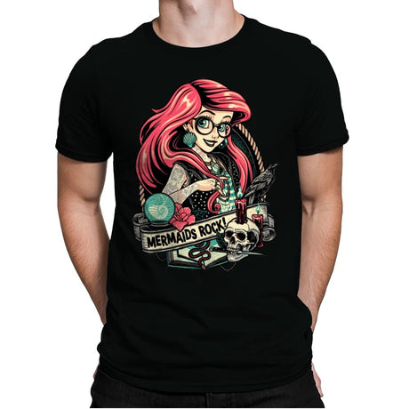 Mermaids Rock!! - Mens Premium T-Shirts RIPT Apparel Small / Black