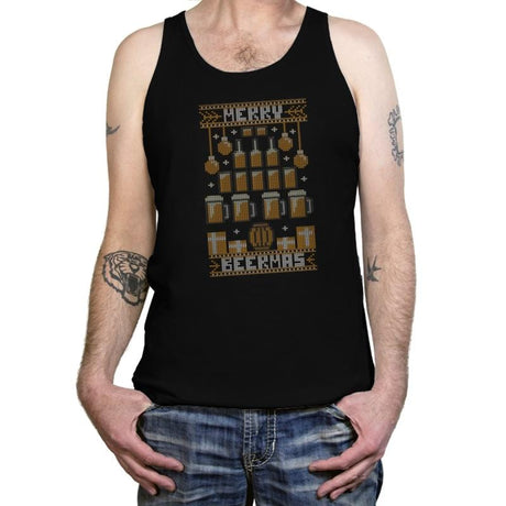 Merry Beermas - Tanktop Tanktop RIPT Apparel X-Small / Black