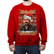 Merry Cagemas (and Happy Nic Year)! - Crew Neck Sweatshirt Crew Neck Sweatshirt RIPT Apparel Small / Red