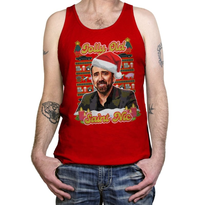 Merry Cagemas (and Happy Nic Year)! - Tanktop Tanktop RIPT Apparel X-Small / Red