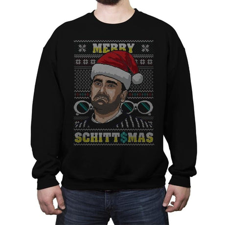 Merry Schittmas - Crew Neck Sweatshirt Crew Neck Sweatshirt RIPT Apparel Small / Black