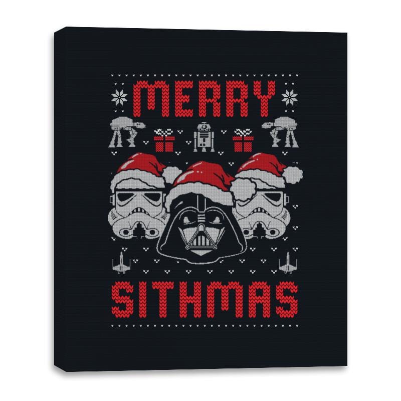 Merry Sithmas - Canvas Wraps Canvas Wraps RIPT Apparel 16x20 / Black