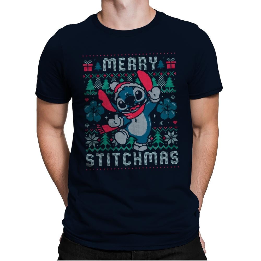 Merry Stitchmas - Mens Premium T-Shirts RIPT Apparel Small / Midnight Navy