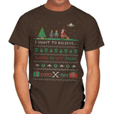 Merry X-Mas - Ugly Holiday - Mens T-Shirts RIPT Apparel Small / Dark Chocolate