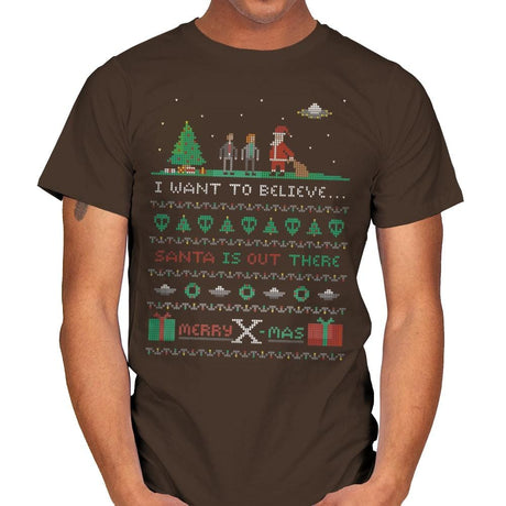 Merry X-Mas - Ugly Holiday - Mens T-Shirts RIPT Apparel Small / Dark Chocolate