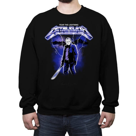 Metal Slash - Crew Neck Sweatshirt Crew Neck Sweatshirt RIPT Apparel Small / Black