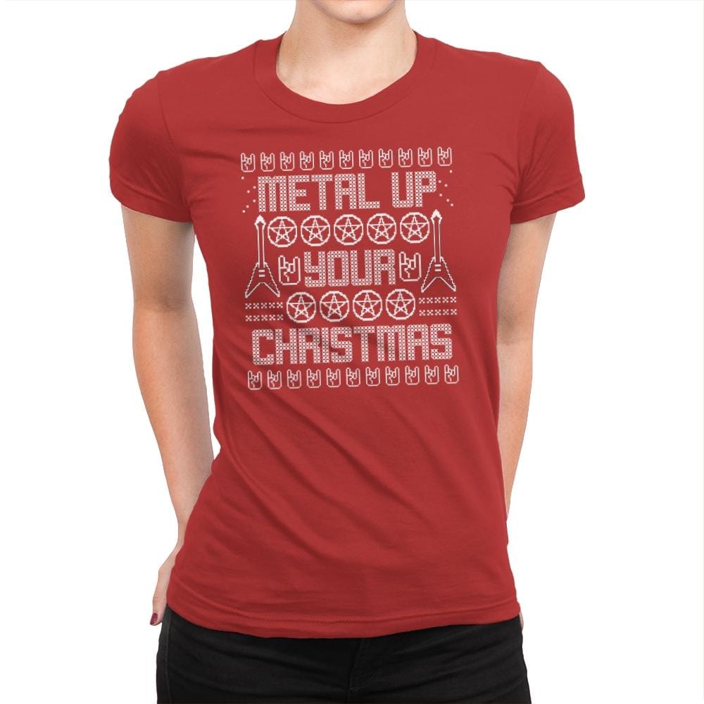 Metal Up Your Christmas - Womens Premium T-Shirts RIPT Apparel Small / Red