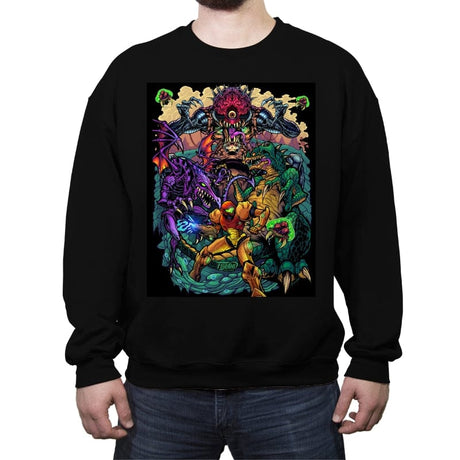 Metroid Tribute  - Crew Neck Sweatshirt Crew Neck Sweatshirt RIPT Apparel Small / Black