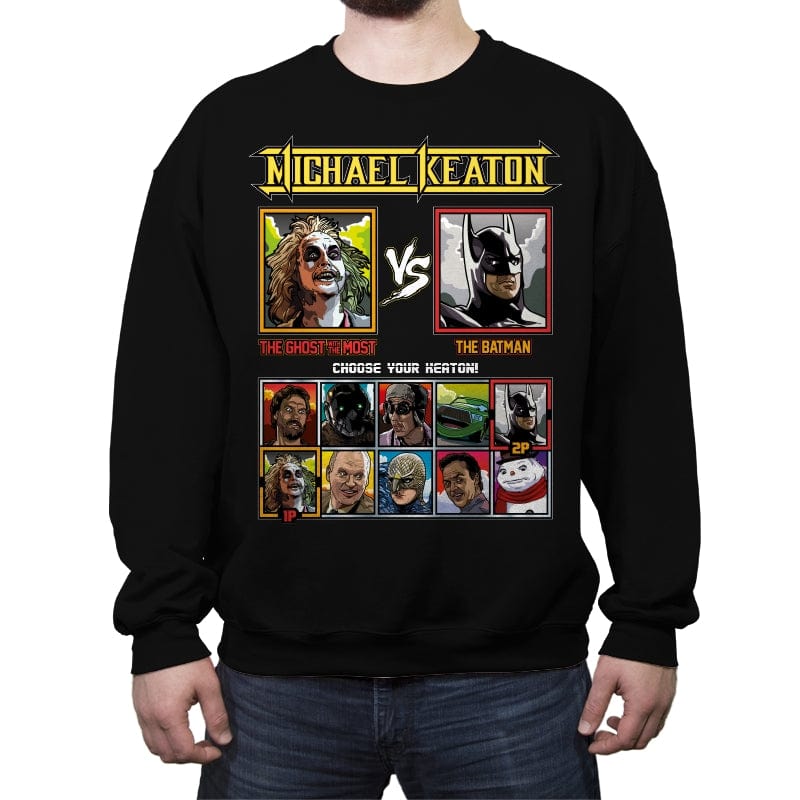 Michael Keaton Fighter - Crew Neck Sweatshirt Crew Neck Sweatshirt RIPT Apparel Small / Black