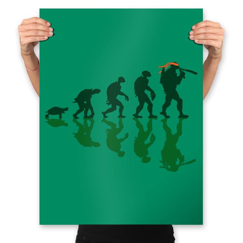 Michelangelo Evolution - Prints Posters RIPT Apparel 18x24 / Kelly