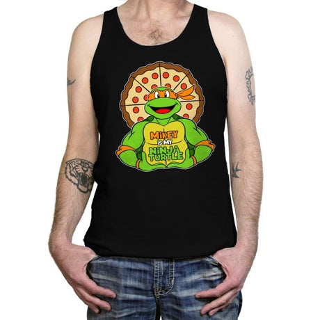 Mikey is my Turtle (My Orange Ninja Turtle) - Tanktop Tanktop RIPT Apparel X-Small / Black