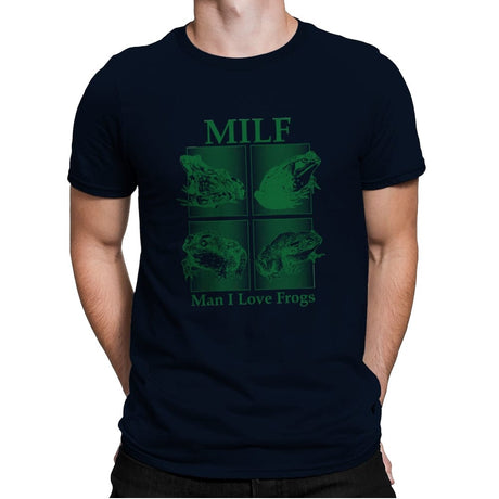 Milf - Man I Love Frogs - Mens Premium T-Shirts RIPT Apparel Small / Midnight Navy