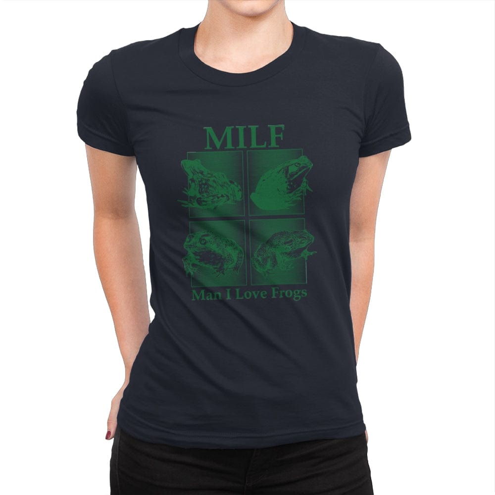 Milf - Man I Love Frogs - Womens Premium T-Shirts RIPT Apparel Small / Midnight Navy