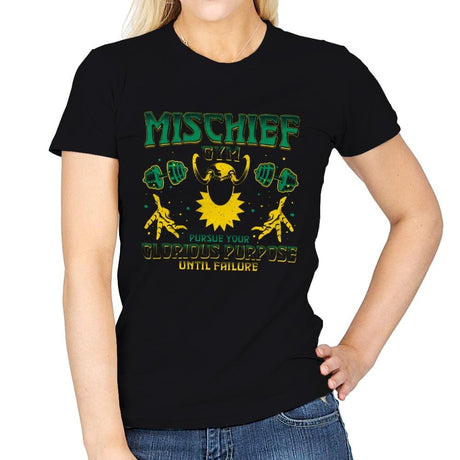 Mischief Gym - Womens T-Shirts RIPT Apparel Small / Black