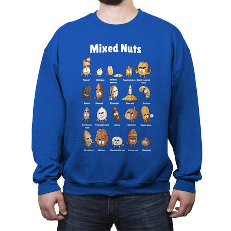 Mixed Nuts - Crew Neck Sweatshirt Crew Neck Sweatshirt RIPT Apparel Small / Royal