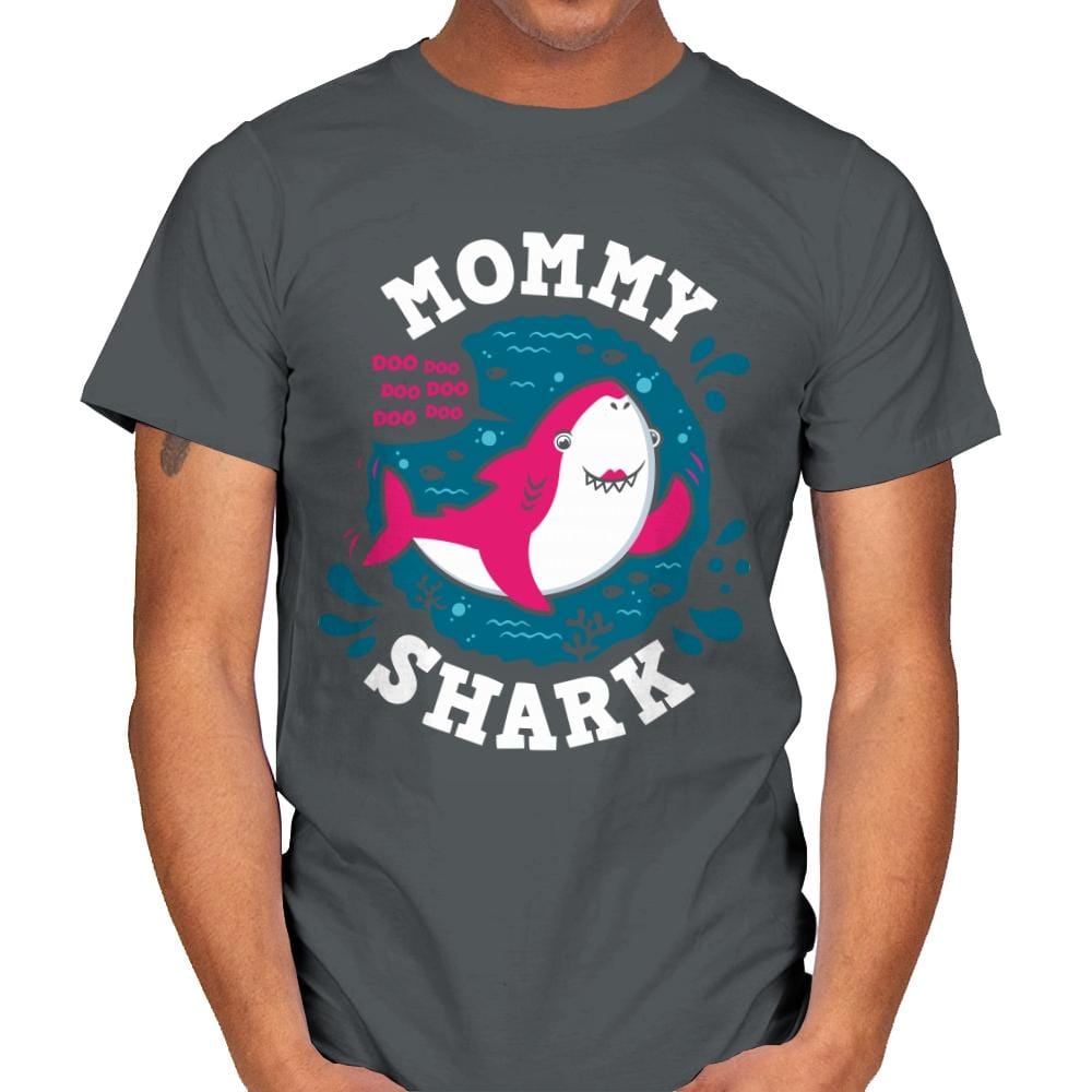 Mommy Shark - Mens T-Shirts RIPT Apparel Small / Charcoal