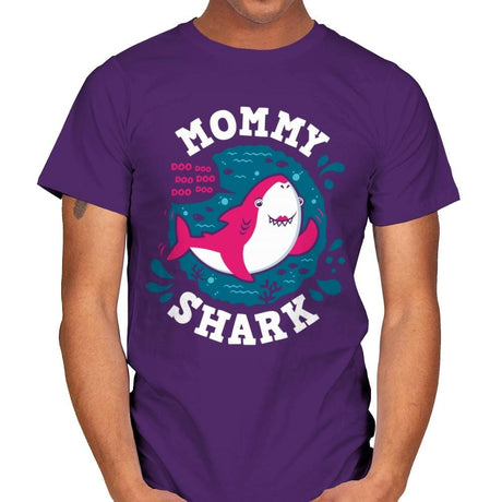 Mommy Shark - Mens T-Shirts RIPT Apparel Small / Purple