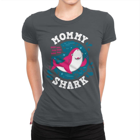 Mommy Shark - Womens Premium T-Shirts RIPT Apparel Small / Heavy Metal