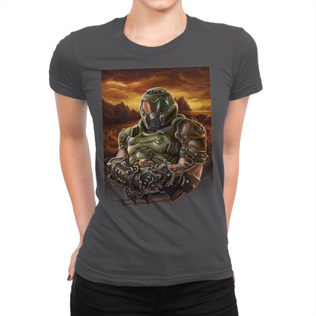 Mona Doom - Womens Premium T-Shirts RIPT Apparel Small / Heavy Metal