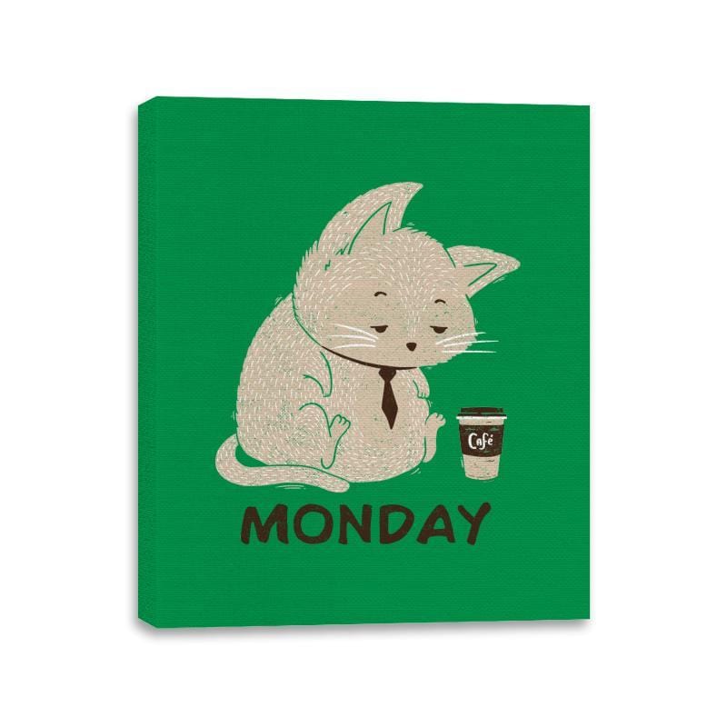 Monday Cat - Canvas Wraps Canvas Wraps RIPT Apparel 11x14 / Kelly